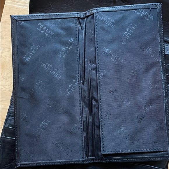 Vintage Perlina Black Leather clutch Wallet with check book holder - Picture 7 of 11